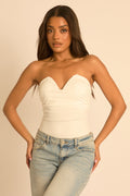 White V Bar Bandeau Bodysuit - Jolanda Position 1