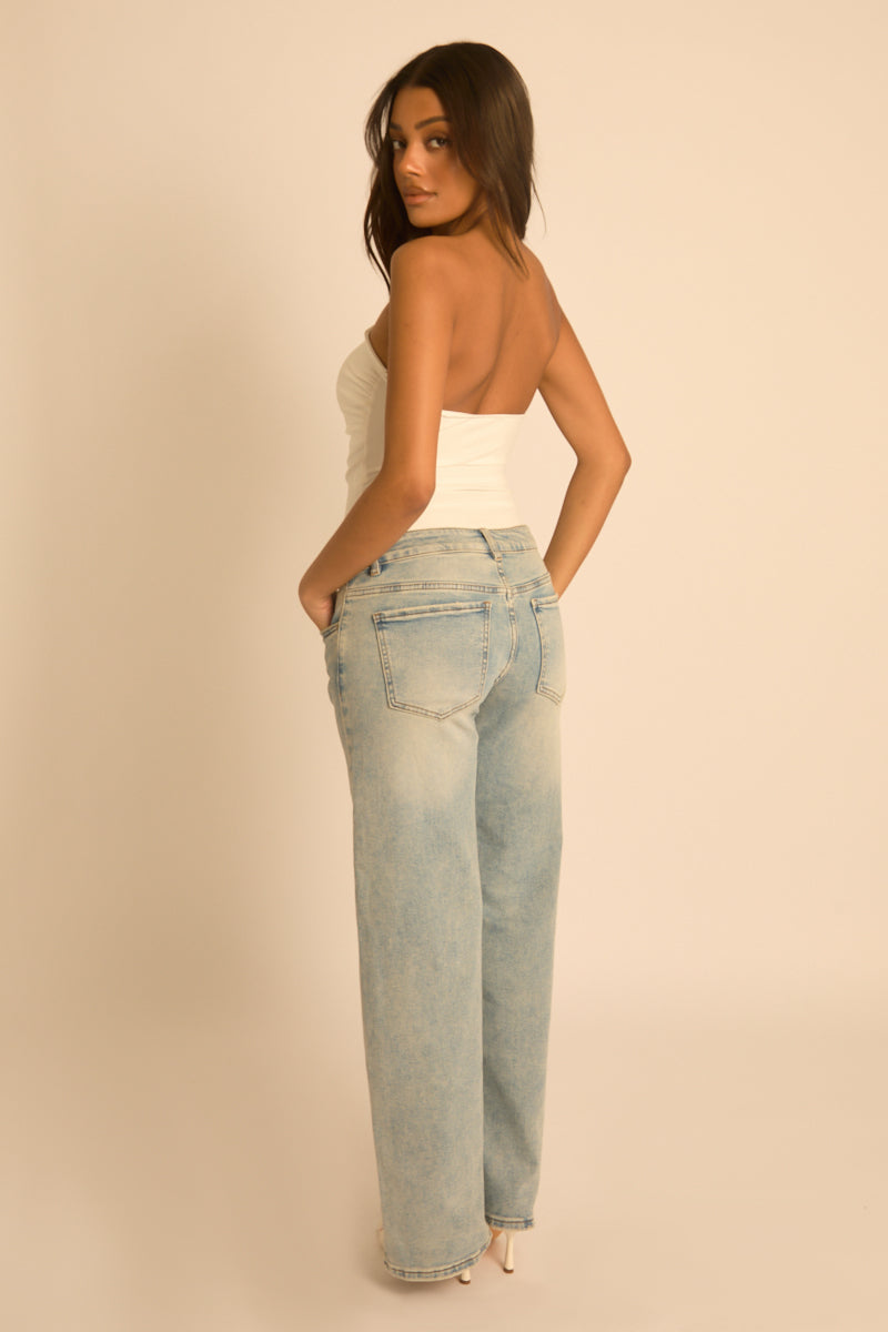 White V Bar Bandeau Bodysuit - Jolanda Position 5