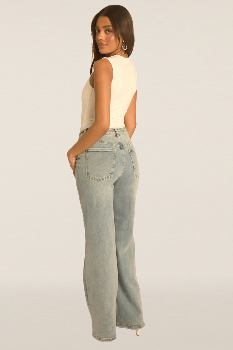 White Square Neck Basic Bodysuit - Carren Position 5