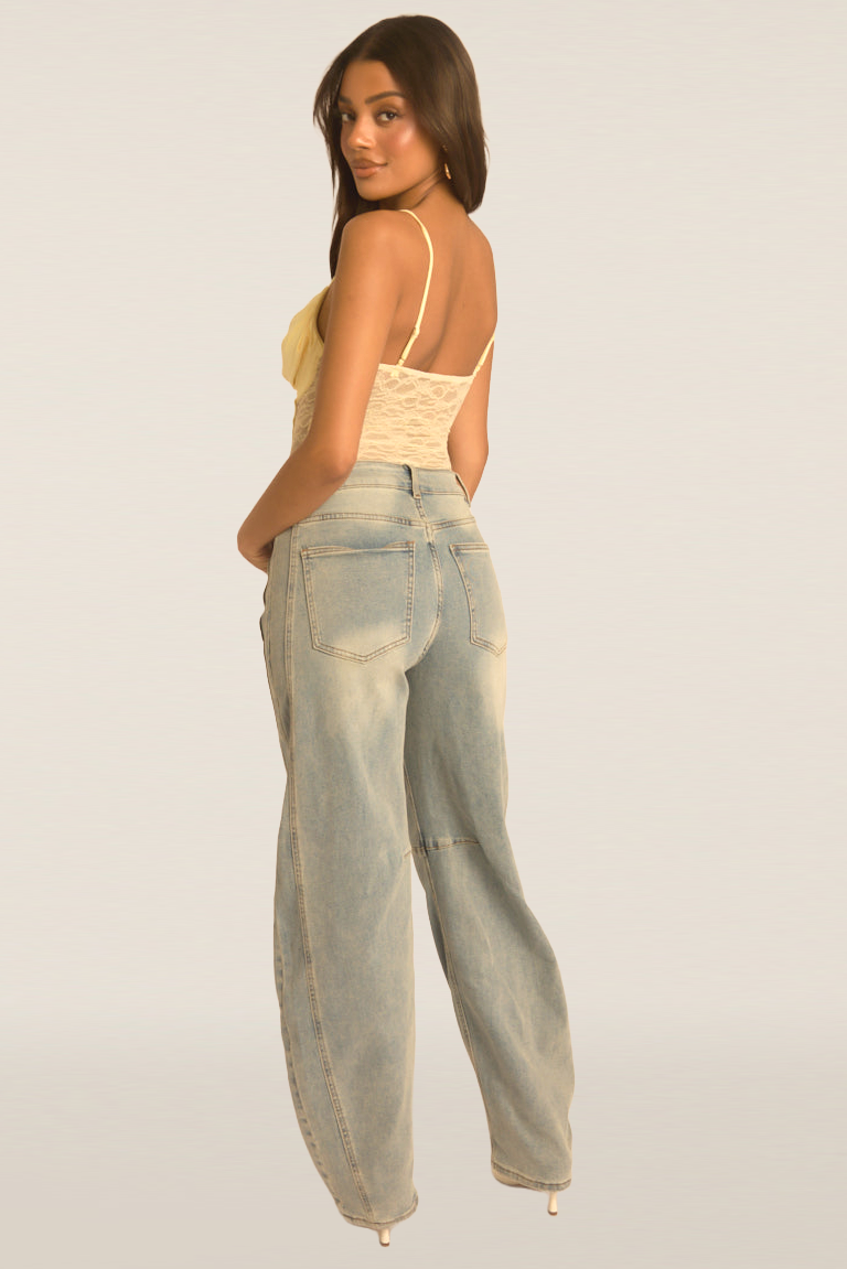 Yellow Lace Corset Detail Bodysuit - Charlee Position 5