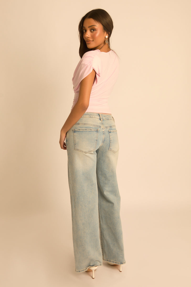 Pink Ruched Cowl Top - Sheela Position 5