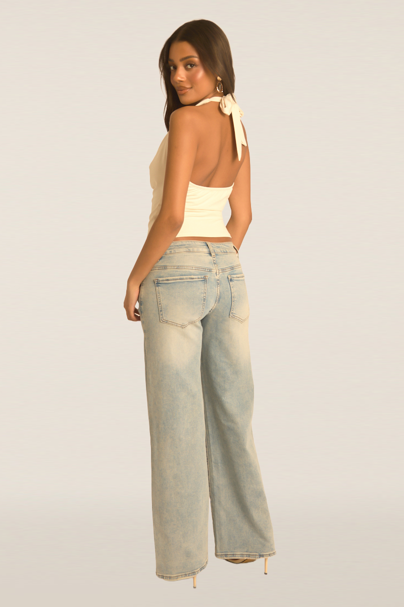 Beige Halterneck Cowl Top - Calla Position 7