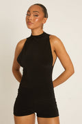 Black Fitted Playsuit - Marella Position 1