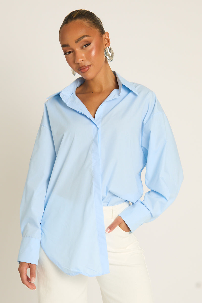 Blue Oversized Shirt - Gayle Position 1
