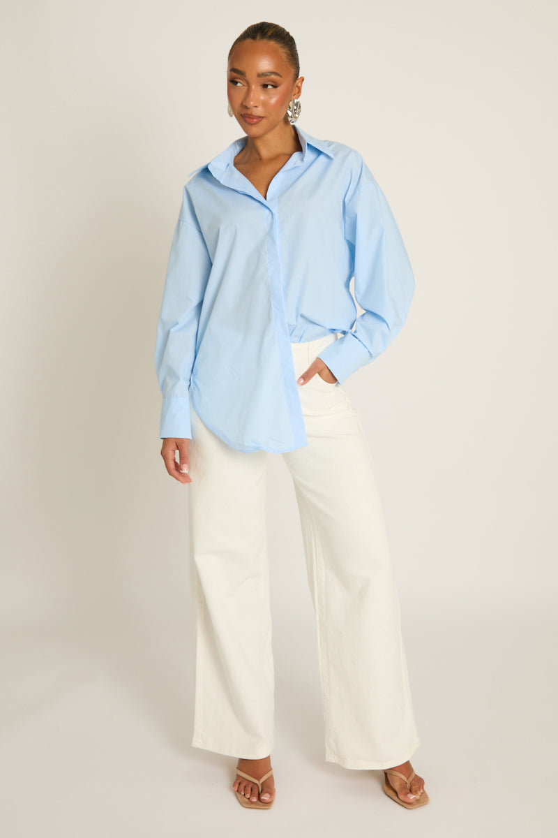 Blue Oversized Shirt - Gayle Position 2