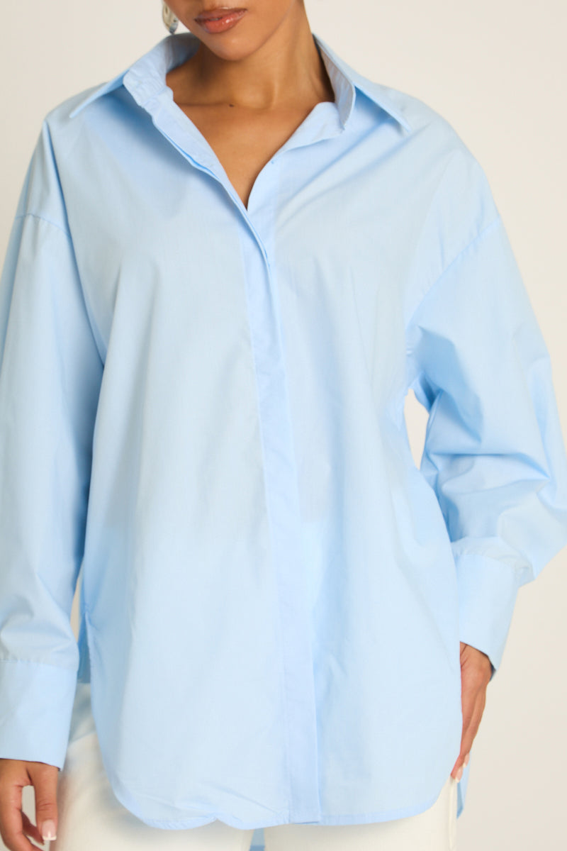 Blue Oversized Shirt - Gayle Position 4