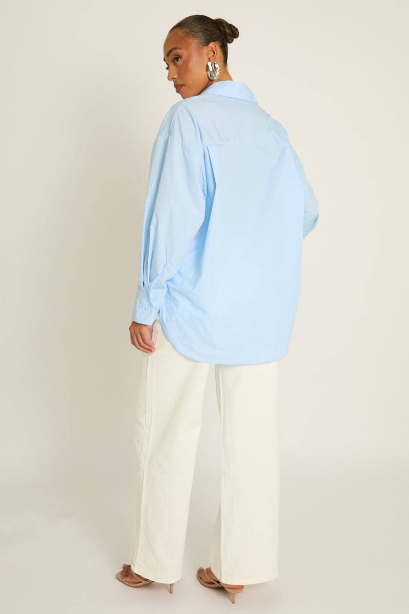 Blue Oversized Shirt - Gayle Position 5