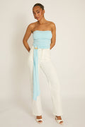Blue Bandeau Trim Detail Bodysuit - Treena Position 1