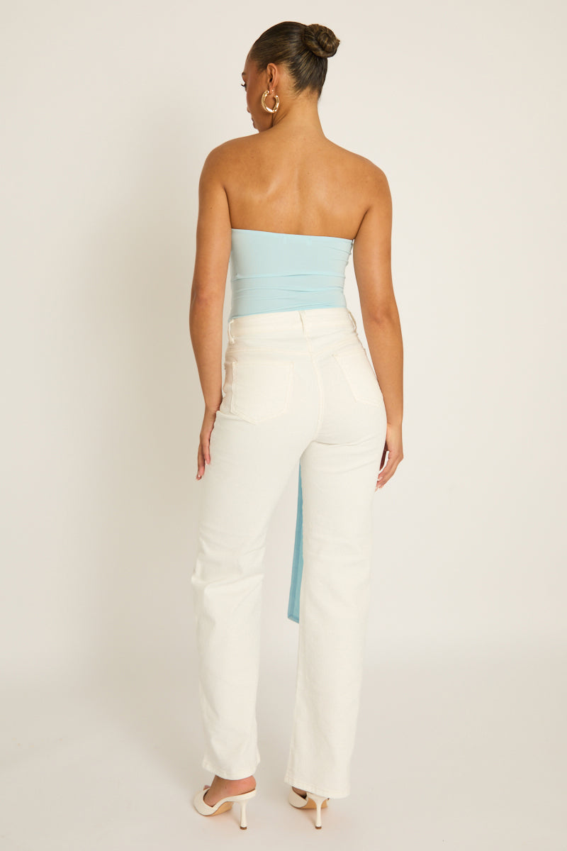 Blue Bandeau Trim Detail Bodysuit - Treena Position 5