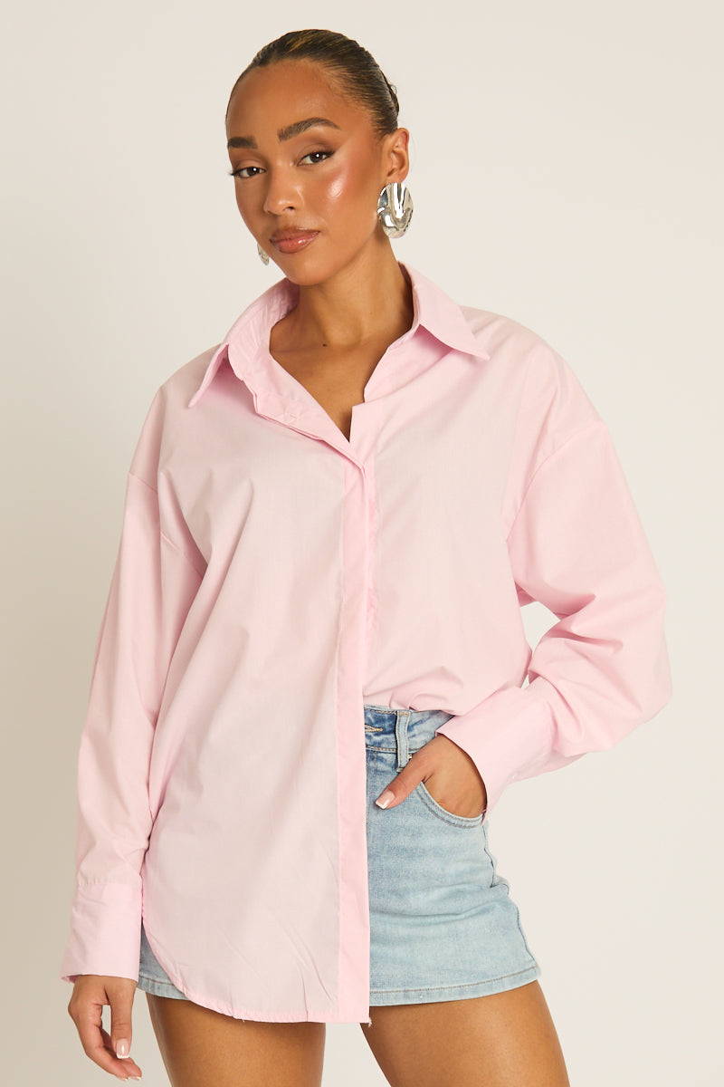 Pink Oversized Shirt - Gayle Position 1